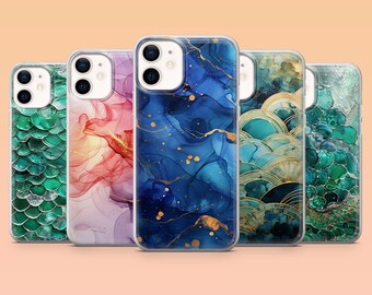 Liquid Splash Phone Case Elegant Ink Cover for iPhone 16, 15, 14, 13, 12, Samsung S24Ultra, S23FE, S22, A15, A54, A25, A14, Pixel, 8Pro, 8A