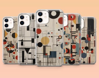 Bauhaus Phone Case Abstract Art Cover for iPhone 16, 15, 14, 13, 12, Samsung S24Ultra, S23FE, S22, A15, A54, A25, A14, Pixel 9Pro, 8Pro, 8A