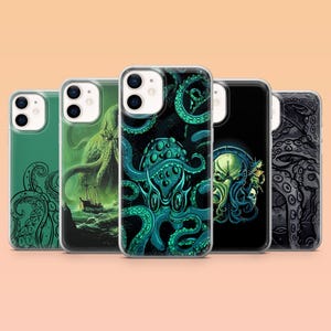 Cthulhu Phone Case Horror Dark Fantasy Cover for iPhone 16, 15, 14, 13, 12, Samsung S24Ultra, S23FE, S22, A15, A54, A25, A14, Pixel 9Pro, 8A