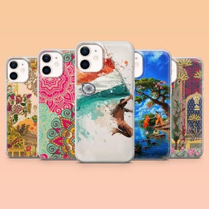 Custodia per telefono con motivo indiano Hindu Krishna per iPhone 16, 15, 14, 13, 12, Samsung S24Ultra, S23FE, S22, A15, A54, A25, A14, Pixel 9Pro, 8A