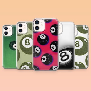8 Ball Handyhülle Billard Pool für iPhone 16, 15, 14, 13, 12, Samsung S24Ultra, S23FE, S22, A15, A54, A25, A14, Pixel 9Pro, 8Pro, 8A