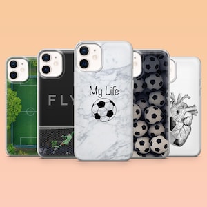 Football Phone Case Soccer Sport Cover for iPhone 16, 15, 14, 13, 12, Samsung S24Ultra, S23FE, S22, A15, A54, A25, A14, Pixel 9Pro, 8Pro, 8A