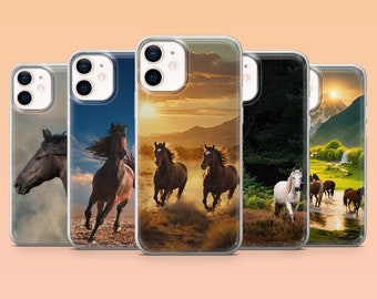 Horse Lover Phone Case Ponies Cover for iPhone 16, 15, 14, 13, 12, Samsung S24Ultra, S23FE, S22, A15, A54, A25, A14, Pixel 8Pro, 7Pro, 8A