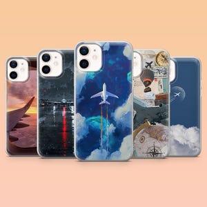 Airplane Phone Case Aircraft Jet Cover voor iPhone 16, 15, 14, 13, 12, Samsung S24Ultra, S23FE, S22, A15, A54, A25, A14, Pixel 9Pro, 8A