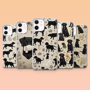 Coque noire pour téléphone Lab, Labrador Dog Cover pour iPhone 16, 15, 14, 13, 12, Samsung S24Ultra, S23FE, S22, A15, A54, A25, A14, Pixel 9Pro, 8A, 7A