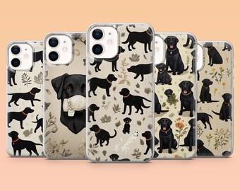 Black Lab Phone Case Labrador Dog Cover for iPhone 16, 15, 14, 13, 12, Samsung S24Ultra, S23FE, S22, A15, A54, A25, A14, Pixel 9Pro, 8A, 7A