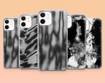 Dark Pattern Phone Case Black & White Cover for iPhone 16, 15, 14, 13, 12, Samsung S24Ultra, S23FE, S22, A15, A54, A25, A14, Pixel 9Pro, 8A