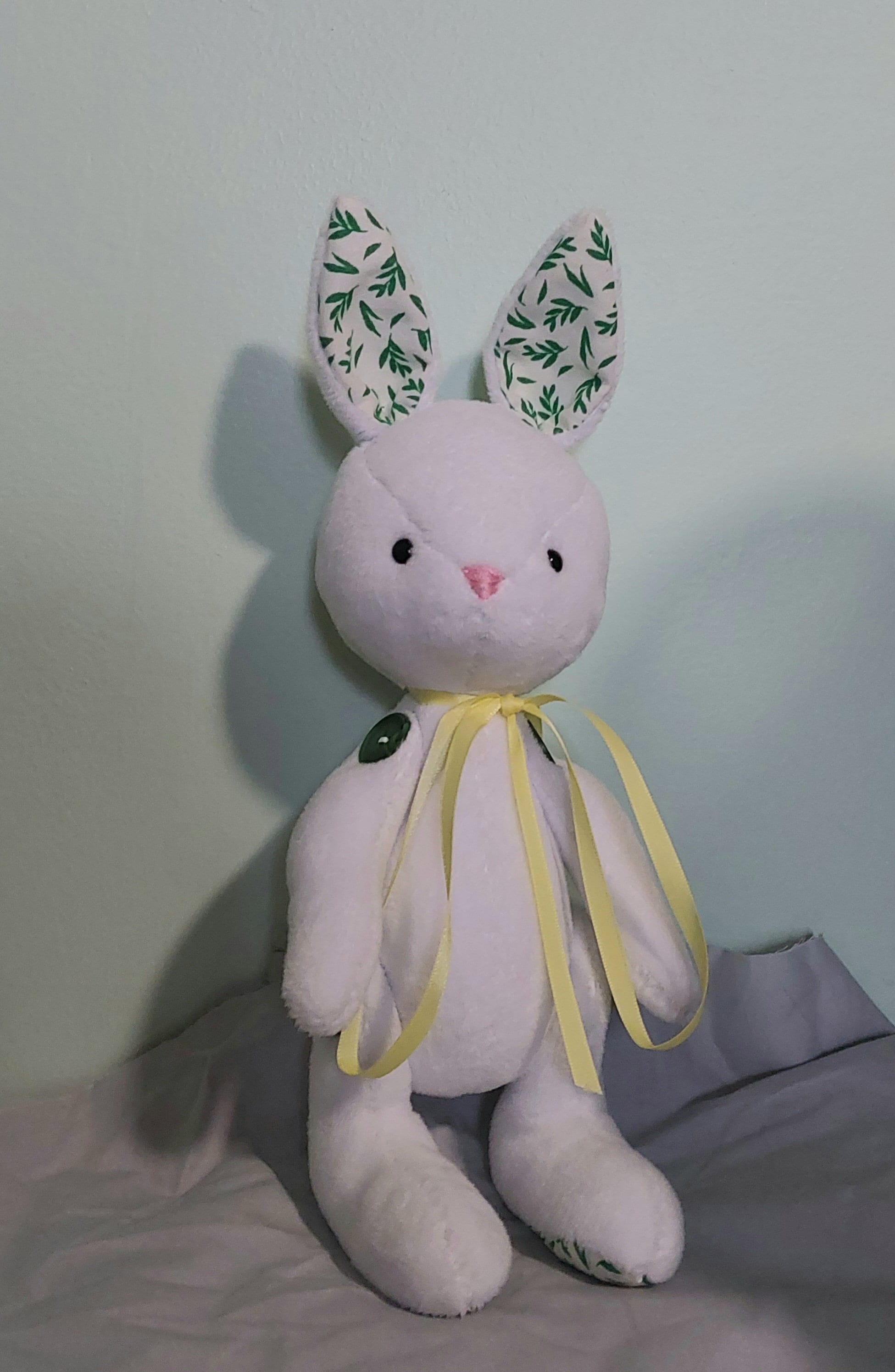 White Rabbit Plush Line Button Jointed Plush White Rabbit - Etsy