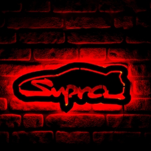 Supra Led Sign , Toyota Supra Led Light, Wood Wall Decor, Handmade Led Sign, Toyota Supra, Garage , man cave, Toyota Supra