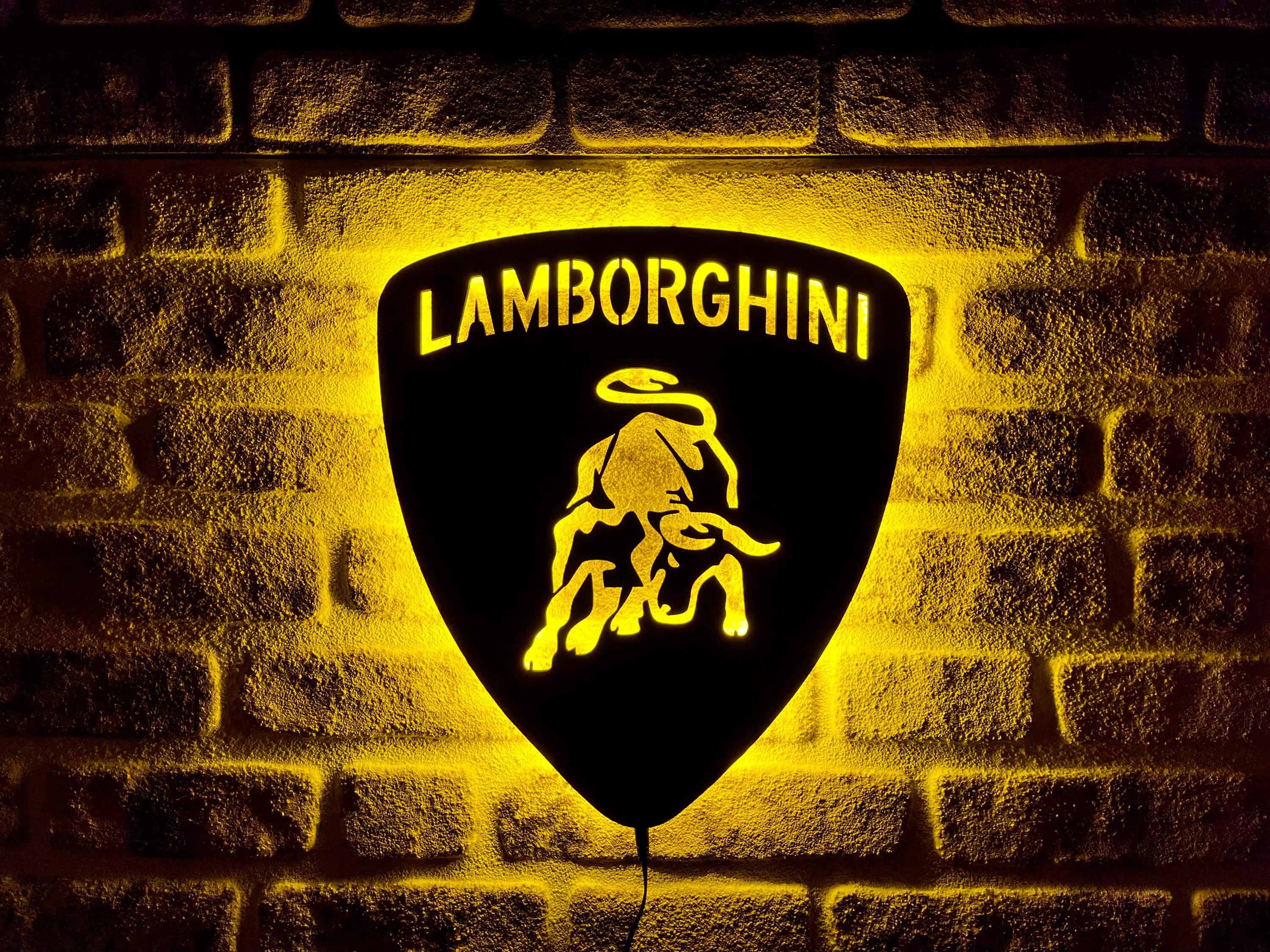 値下げ‼️激レア‼️LAMBORGHINI ランボルギーニ LED3Dネオン看板 ‼️ Lamborghini Logo LED Sign, Luxury Car Emblem Backlit Wall Art