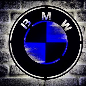 Letrero de neón LED con el logotipo de BMW, elegante decoración de pared para automóviles, perfecto para salas de exposición de automóviles y colecciones de entusiastas