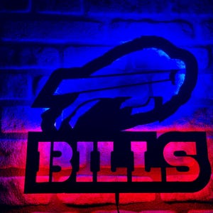 Buffalo Bills Led Sign, Buffalo Bills Led Light, Wood Wall Decor, Handmade Led Sign, National Football League, Football Fan, NFL