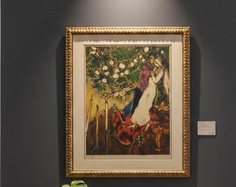 Marc Chagall Lithograph – Romantic Biblical Lovers Fine Art Print