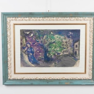 Marc Chagall Hand Signed Lithograph La Chasse aux Oiseaux from Daphnis et Chloe Original Framed Fine Art Limited Edition