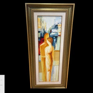 Mixed Media Art – Man and Woman Painting, Unique Abstract Couple Artwork, Emotional Expression, Perfect for Home or Gallery Decor