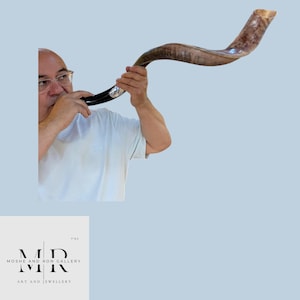 Handgefertigtes Widderhorn Shofar | Koscher Jüdisches Instrument | Rosh HaSchana Geschenk | Polierter Shofar aus Israel