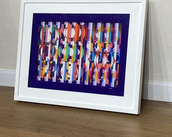 Yaacov Agam Style Art Print | Kinetic Optical Wall Art | Colorful Geometric Modern Judaica Decor | Israeli Artist Inspired Gift