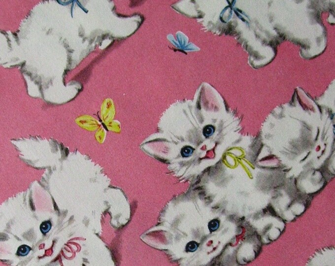 Vintage Baby Kitten Kittens Gift Wrap Wrapping Paper Kittens Etsy