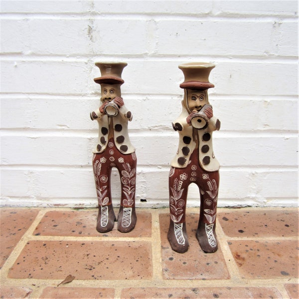 Vintage Candlestick Holders Vintage Peruvian Terra Cotta Candlestick Holders