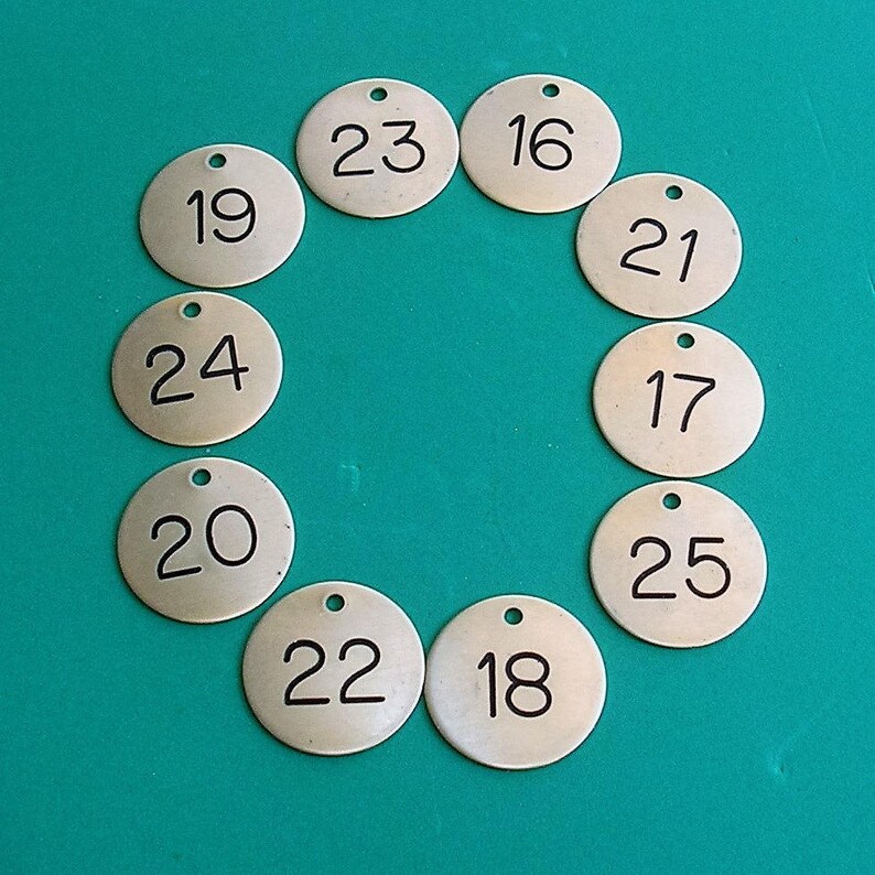 Brass Tags Number Tags Numbered Tags Tokens Steampunk Jewelry Etsy