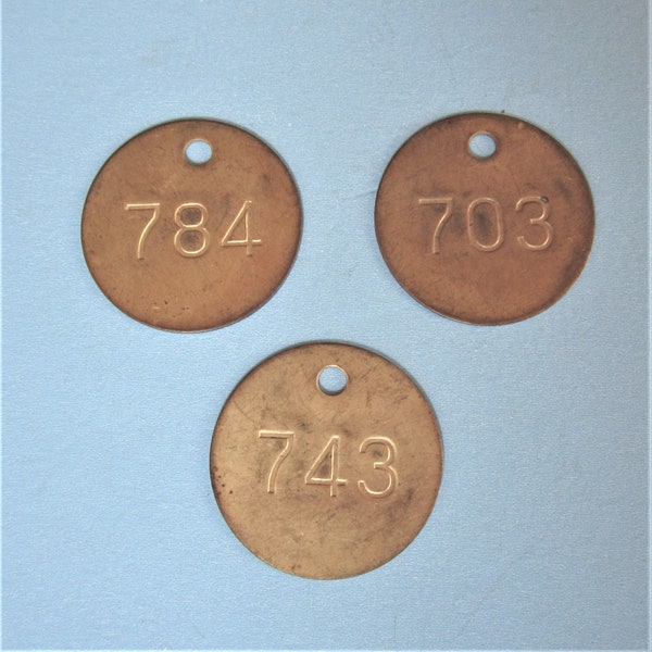 Vintage Antique Brass Numbered Tag Tags Brass Numbered Tag Hotel Room Number Tag Locker Tag Steampunk DIY Jewelry