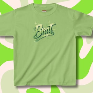 Brat Baby Tee Brat Green Girls Brat Girl Summer Brat Y2K Shirt 90s Baby Tee Kamala is Brat Trendy Streetwear Fashion Airbrush Y2K Inspired