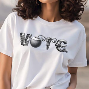 Vote Shirt Kamala Harris Coconut Shirt Monochromatic Shirt Minimalist Political Shirt 2024 Election Shirt Equal Rights Women Rights Feminism