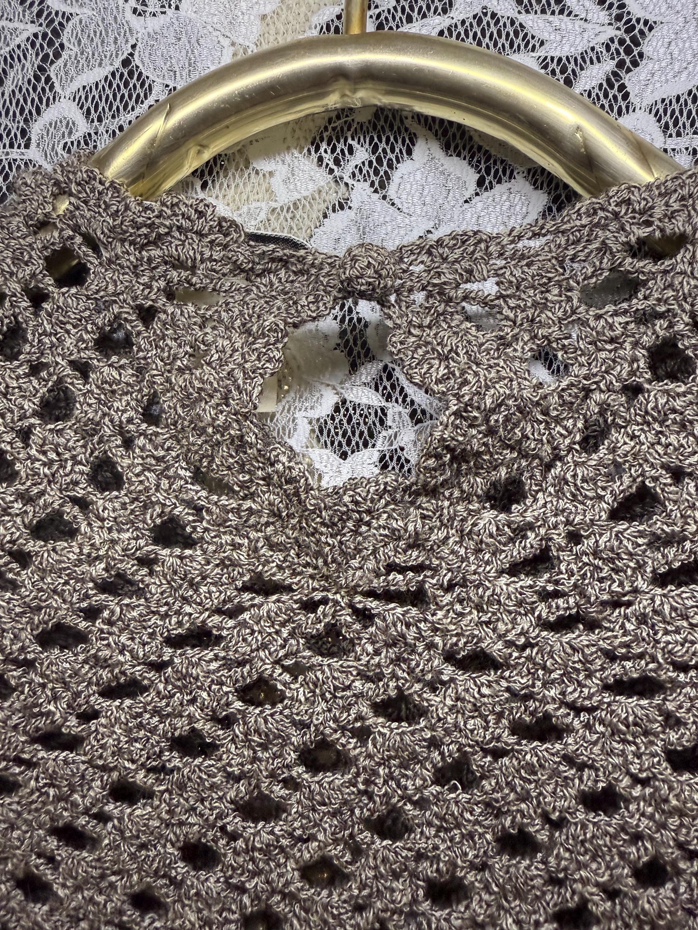 Dolce & Gabbana Crochet Knit Long Sleeve Top Small / Xs Vintage