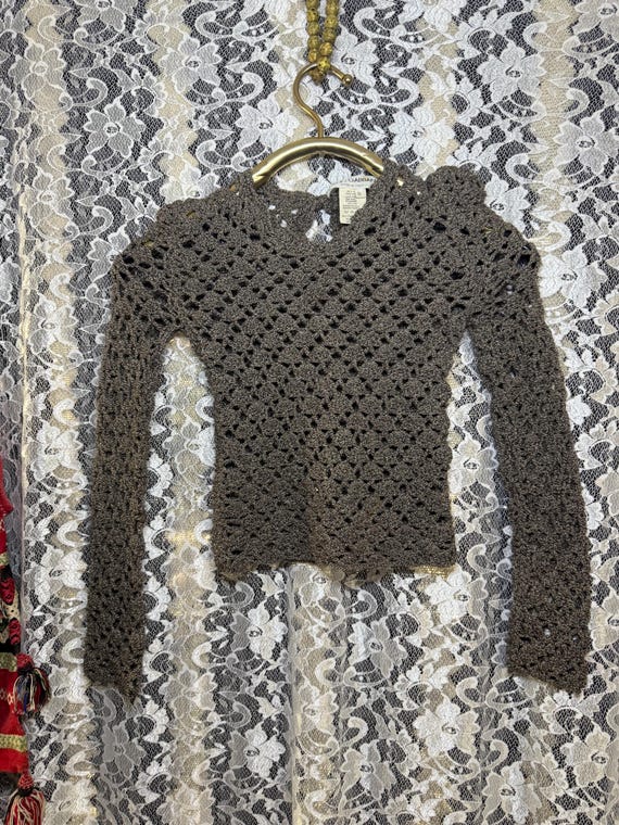 Dolce & Gabbana Crochet Knit Long Sleeve Top Small / Xs Dolce & Gabbana Crochet Knit Long Sleeve Top Small / Xs