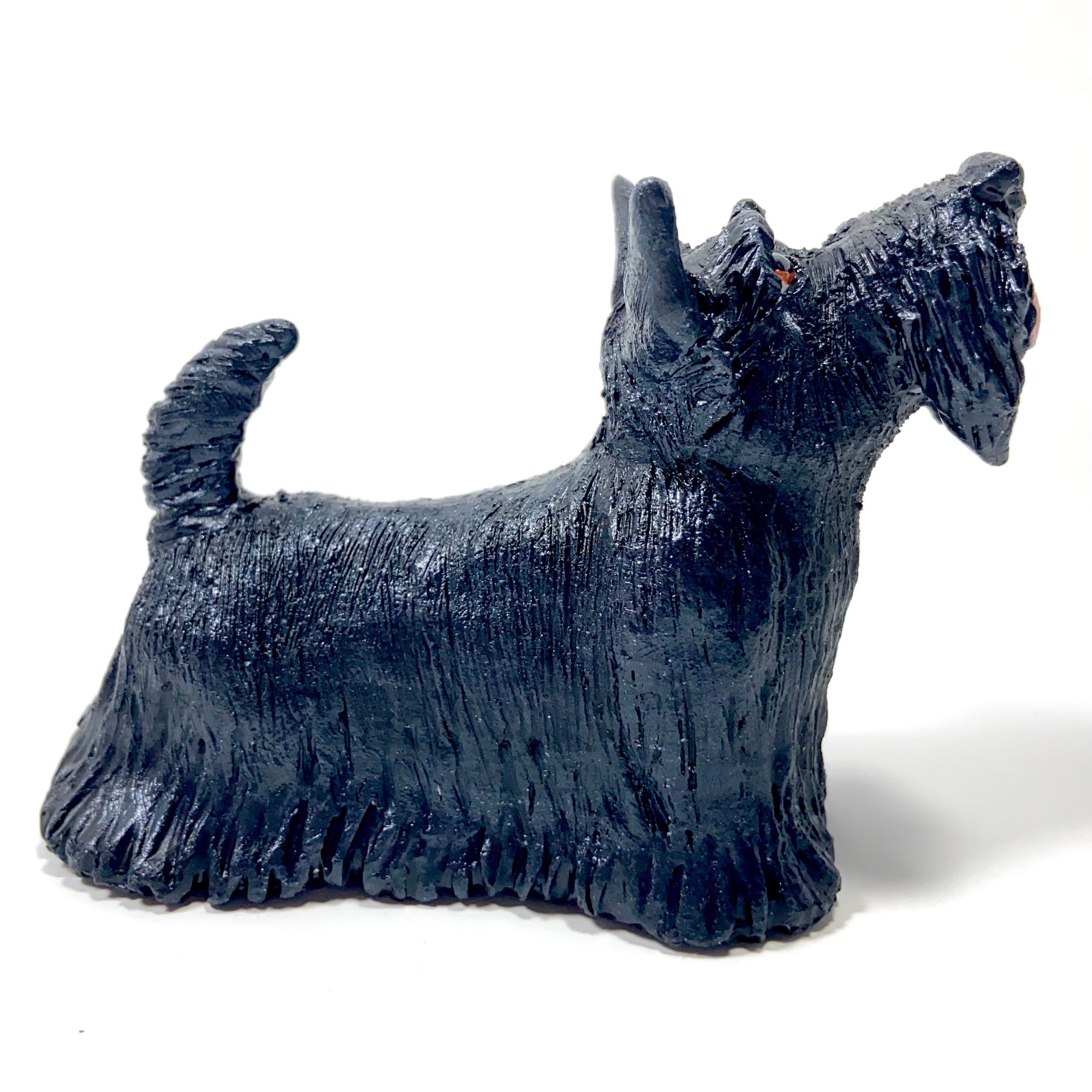 Scotty dog figurine Scottish Terrier black fluffy Scottie Etsy