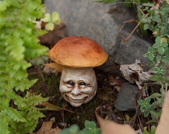 Boletus Mushroom Ornament, mushroom figurine, Christmas tree decoration, handmade in Nova Scotia