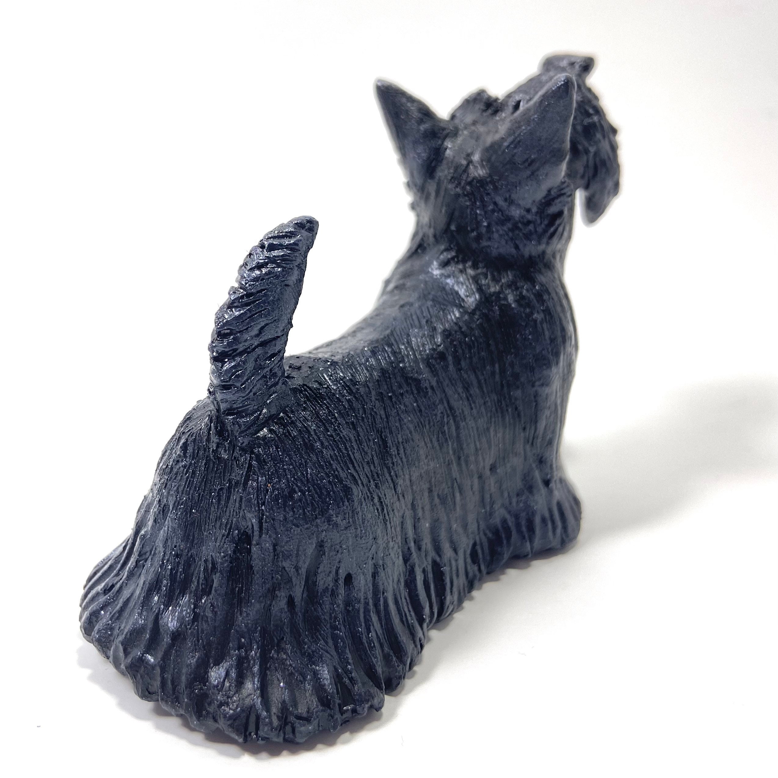 Scotty dog figurine Scottish Terrier black fluffy Scottie Etsy