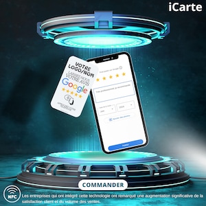 Google Contactless Review Card + QRCode | Connected Card | 100% customizable | Digital Card | NFC Card