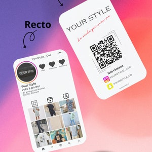 Contactloze Instagram-kaart + QRCode | Verbonden kaart | 100% aanpasbaar | Digitale kaart | NFC-kaart