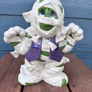 Vintage Keramik Mumie Junior - Charmantes Halloween-Dekor