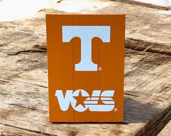 Rustikales Tennessee Vols Altholz Schild: UT Football Kunst