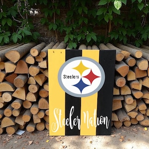 Pittsburgh Steelers Wood Sign | Man Cave Gift | Steelers Fan Gift | Steelers Wood Wall Sign | Steelers Football Decor | Steelers Wall Art