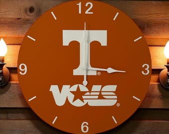 Tennessee Volunteers Wood Wall Clock | Handmade Vols Football Decor