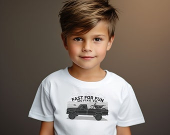 Youth Fast for Fun Moving Co Tee, Kids Dirt Bike Shirt,  MX Shirt, Kids Motocross Shirt, Back to School, Youth MX Shirt, Moto,