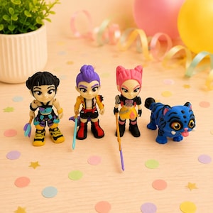 JIASHA – Set De 6 Figurines K-P0p De-M0n Hunters – PVC Mini Collection Anime – 10 Cm – Cadeau Pour Fans