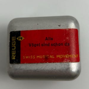 Mecanismo Caja de Música Reuge Vintage | Suizo 'Alle Voegel sind schon da' Caja Plateada, Colección