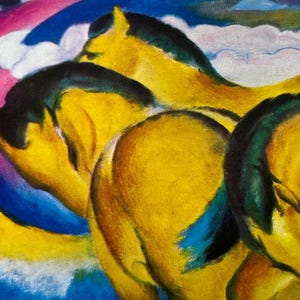 Cartolina Cavalli Gialli Franz Marc cartolina dell'artista 80191