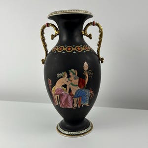 Antique amphora in classicist style retro vases old vintage decoration living room worth collecting