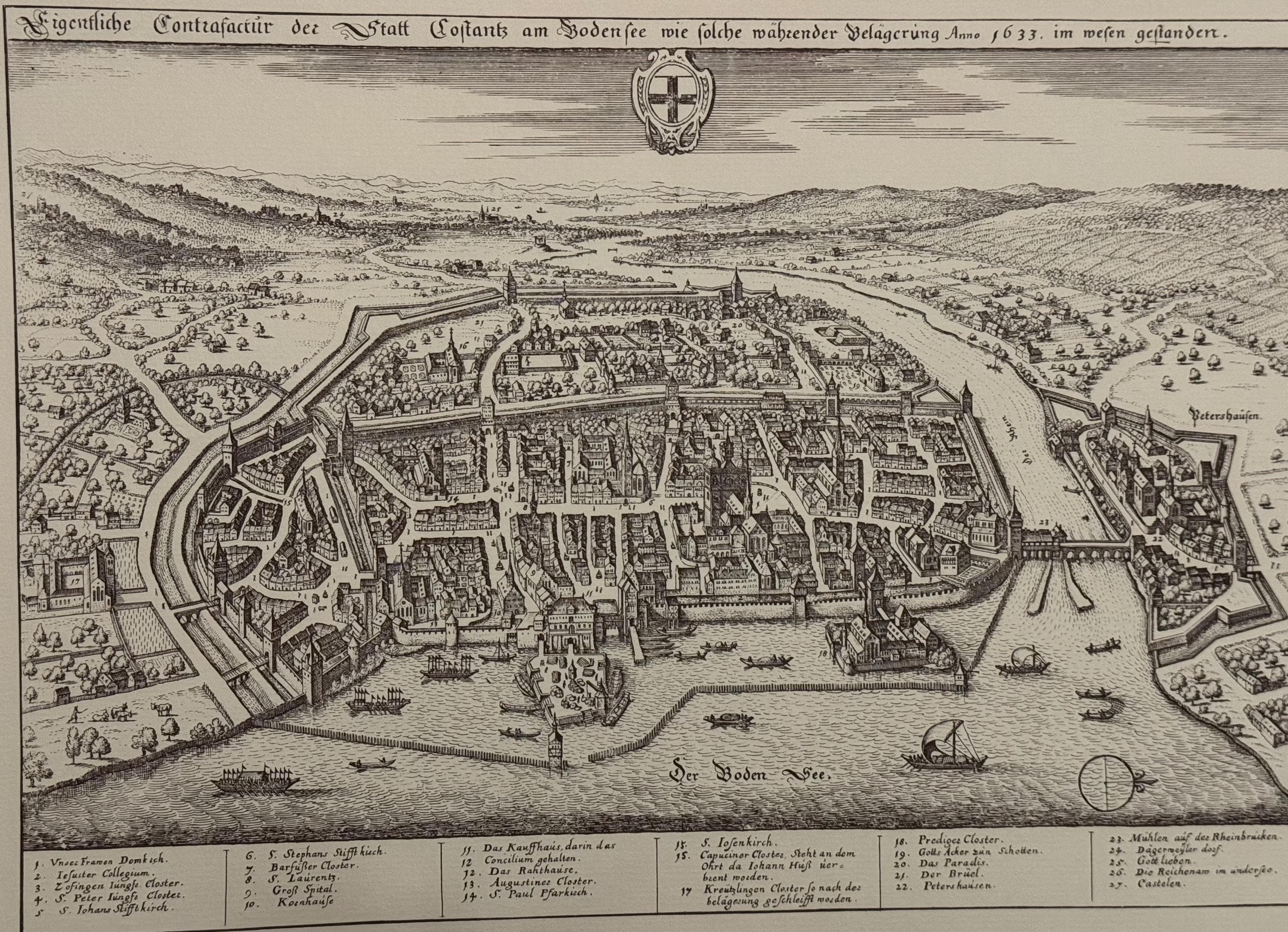 Stadtplan Bodensee vintage Kunstdruck | Antike Landkarte Wanddeko Historisches Bild Wohnzimmer Dekoration Landkarte alt