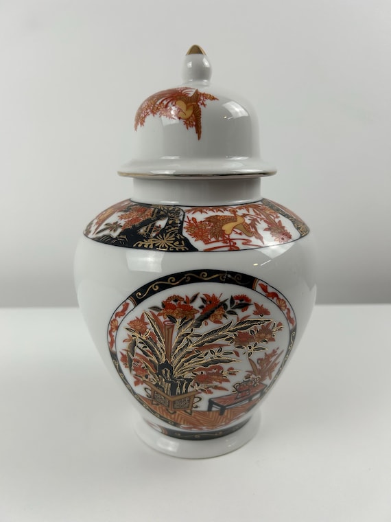 Porzellanvase Asiatischer Stil Deckelvase Vintage