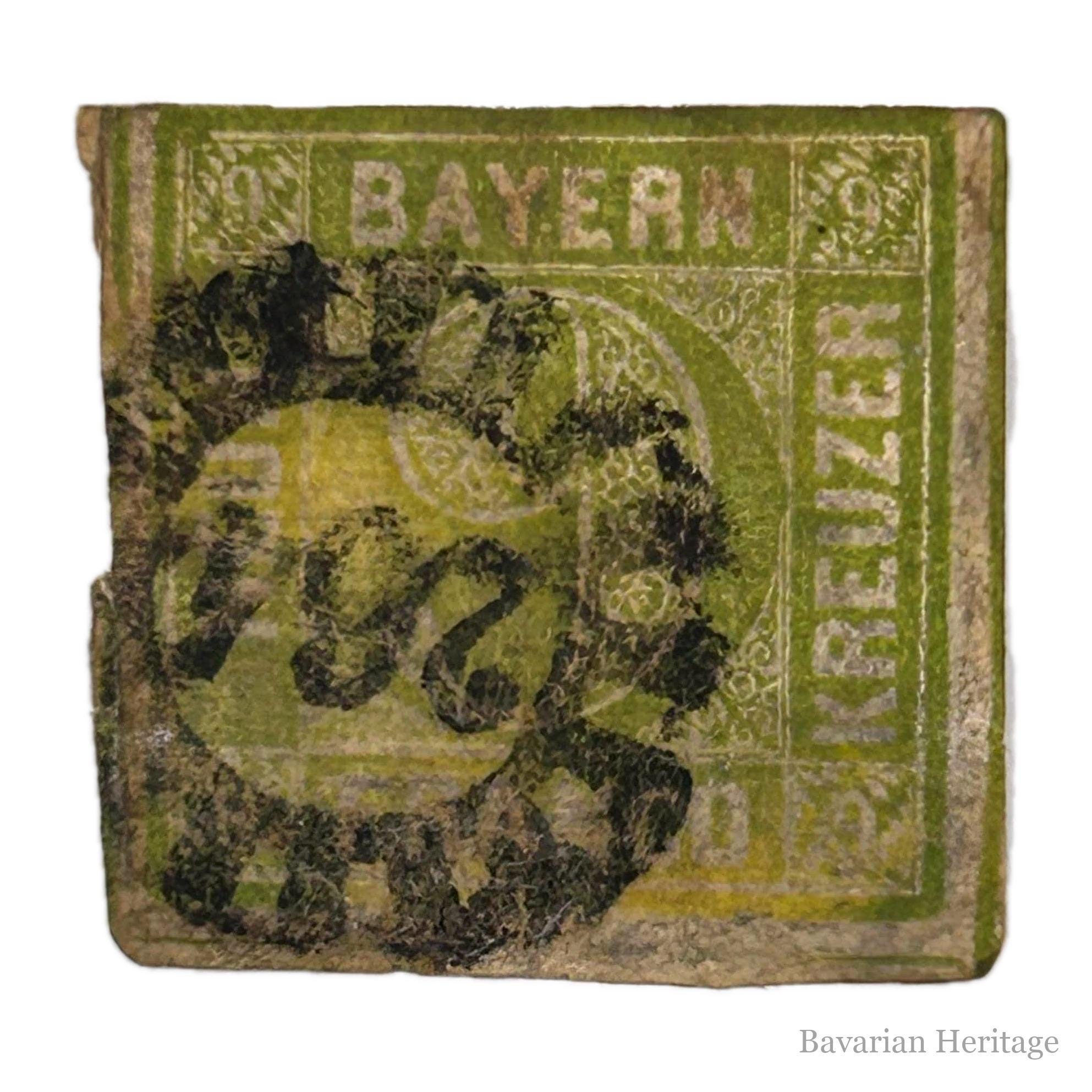 Briefmarke Bayern 9 Kreuzer 1850