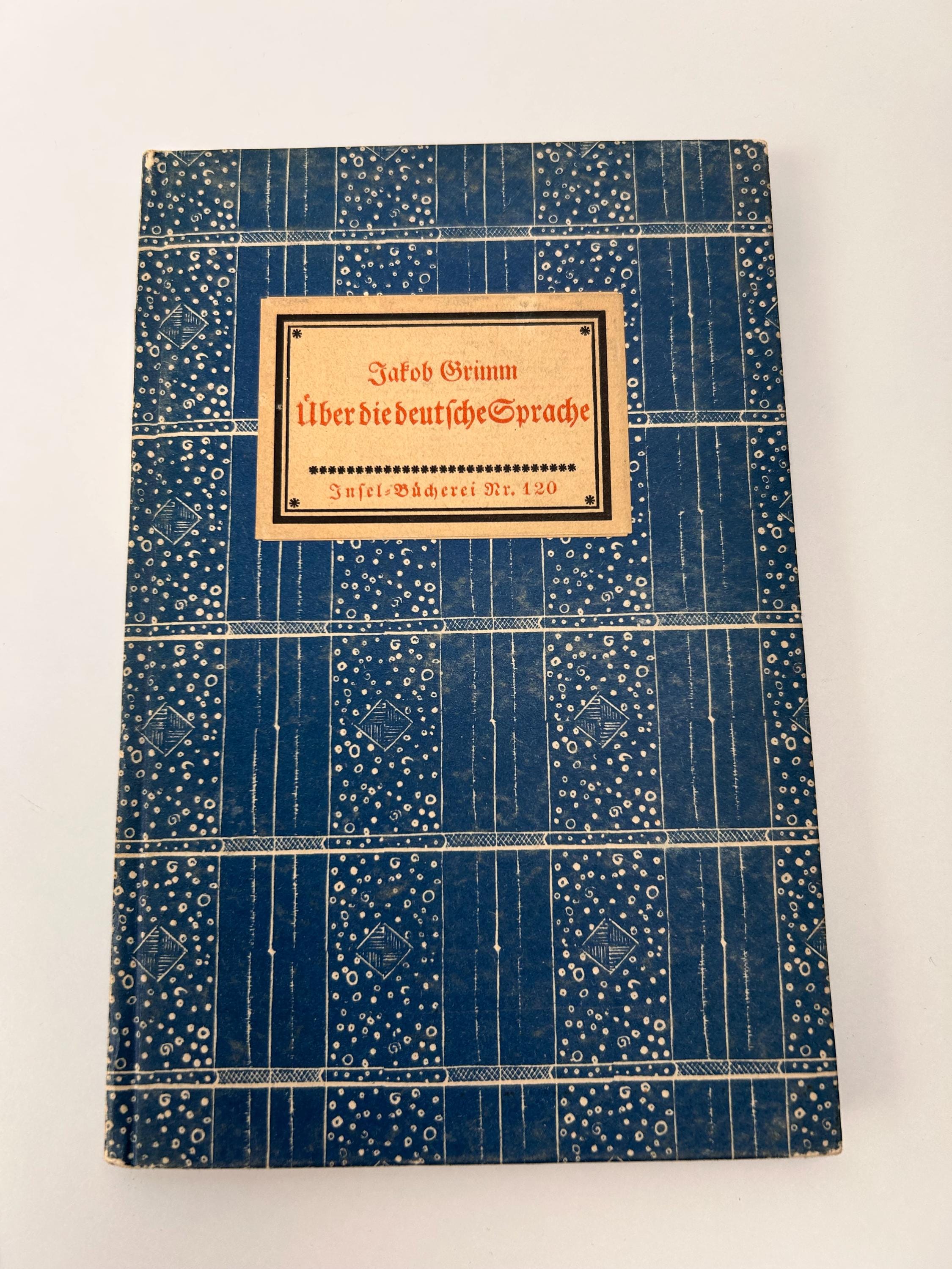 Vintage Buch Über die deutsche Sprache - Jakob Grimm - Inselbücherei Nr. 120 Buch lesenswert Wohnen Dekoration Sammlerobjekte Buchsammlung