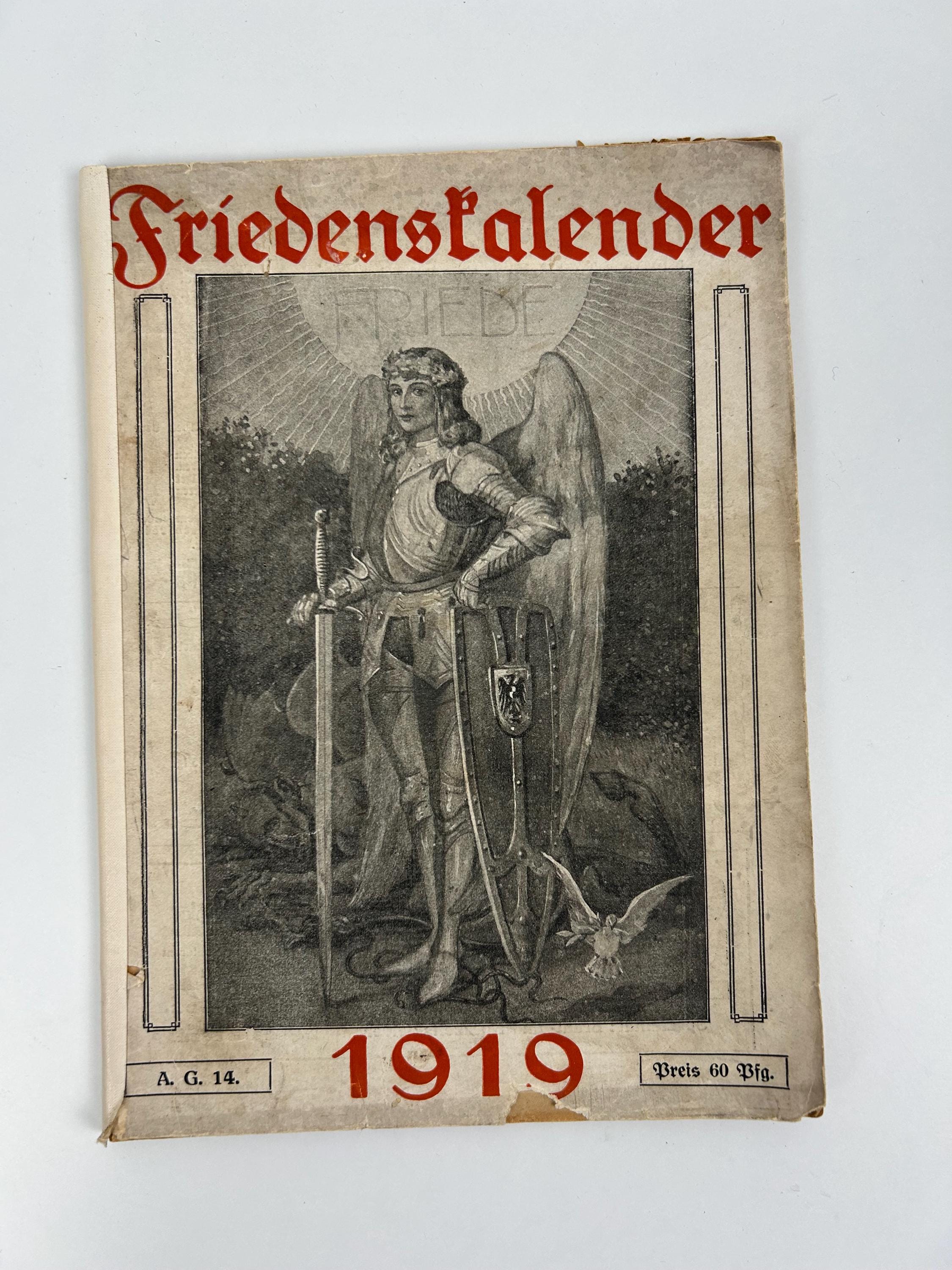 Original Friedenskalender 1919 - Direkt nach dem 1. Weltkrieg - Politischer Volkskalender