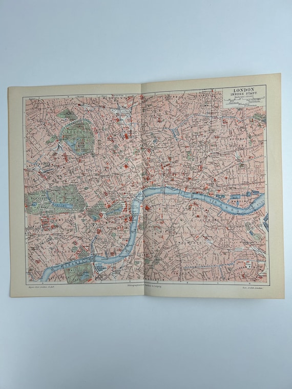 Stadtplan London Antik 25x31cm