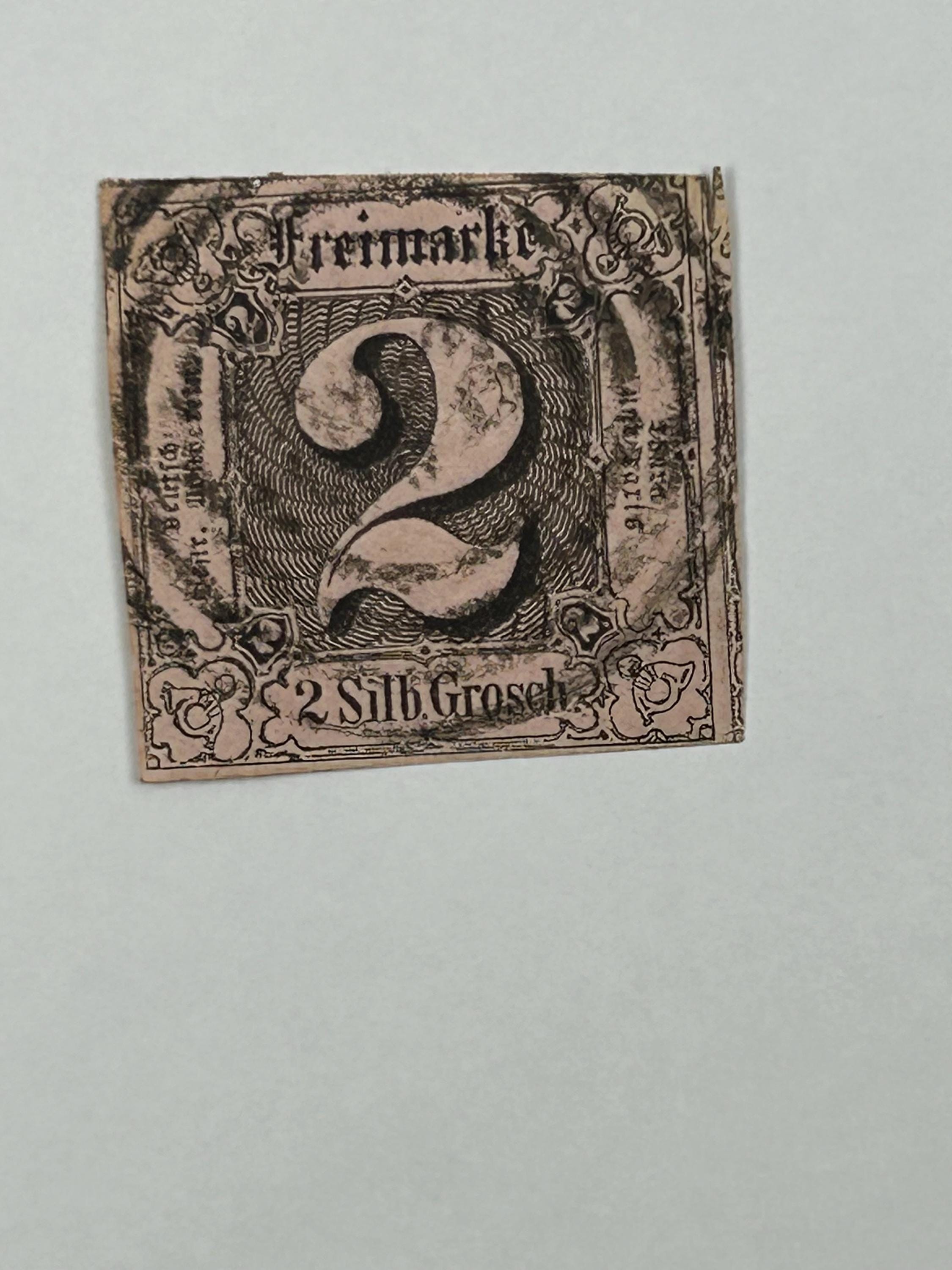 Briefmarke 2 Silbergroschen 1852 Thurn Taxis Postwertzeichen Porto Stempel Freimarke Briefmarkensammlung Philatelie Altdeutschland antik